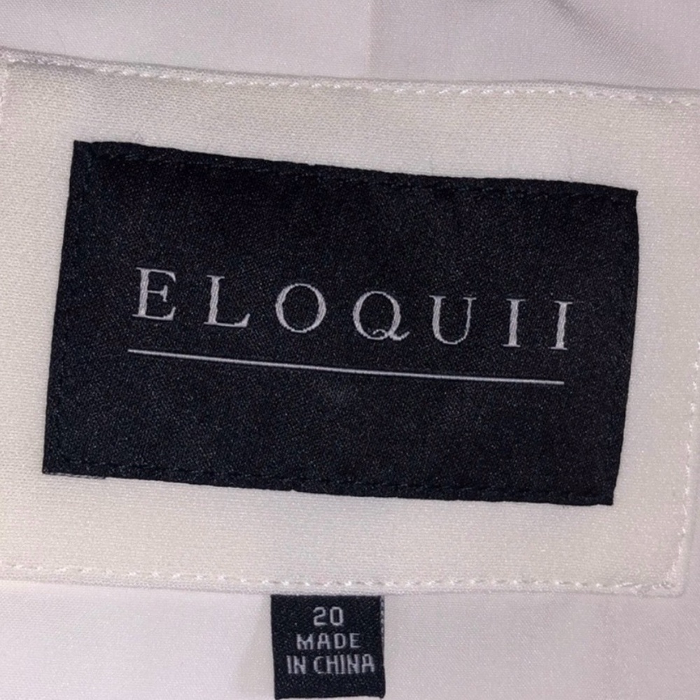 White Soft Ivory Eloquii Blazer Suit Jacket Fully Lined w Ruffle Detail Sz 20 - Picture 6 of 13